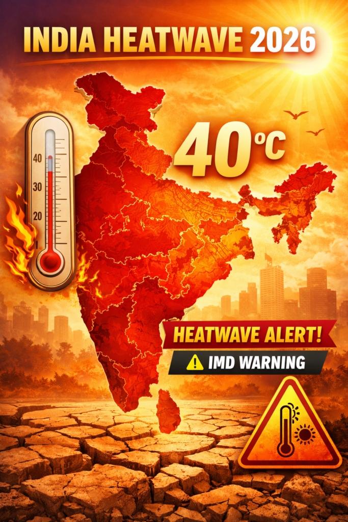 India heatwave alert 2026 temperature crosses 40 degree IMD warning